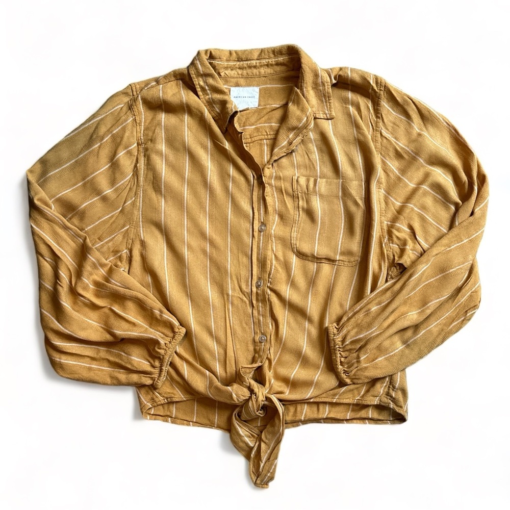 American Eagle Button Up Yellow Sz Small
